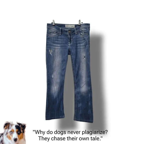 🌿BKE Women's 29L ( 29x33.5) Medium Wash Stella Boot Stretch Distressed Jeans - Picture 15 of 16